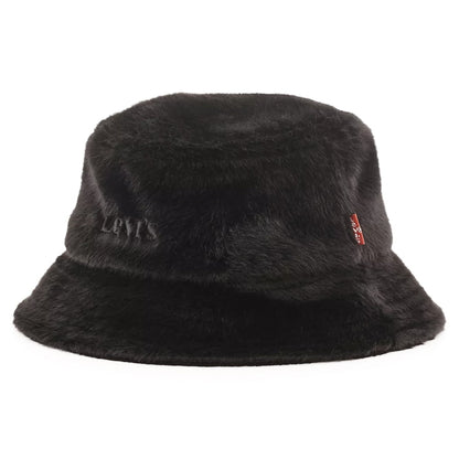 Levi's Cozy Kunstfell Fischerhut - Schwarz