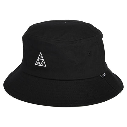 HUF Essentials Triple Triangle Baumwoll Fischerhut - Schwarz