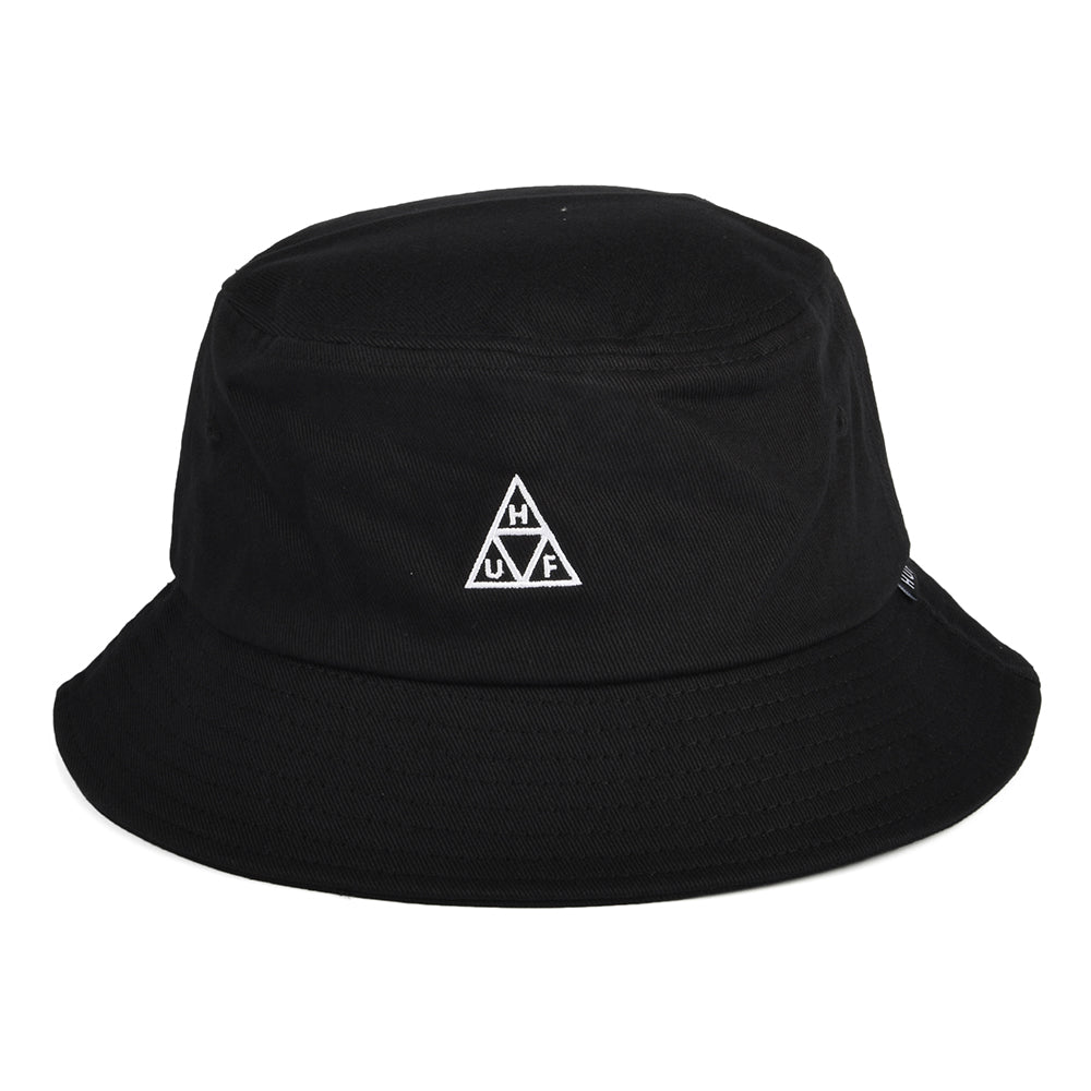 HUF Essentials Triple Triangle Baumwoll Fischerhut - Schwarz