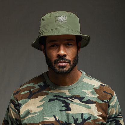 Brixton Vintage Knautschbarer Fischerhut aus Nylon - Olivgrün