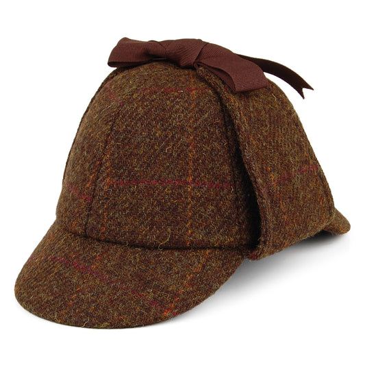 Failsworth Sherlock Holmes Hut aus HARRIS TWEED - Olivgrün-Multi