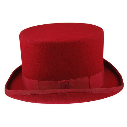 Christys Zylinder Hut aus Wollfilz - Rot