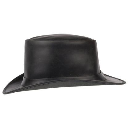 Jaxon & James Zylinder Hut aus Leder - Schwarz