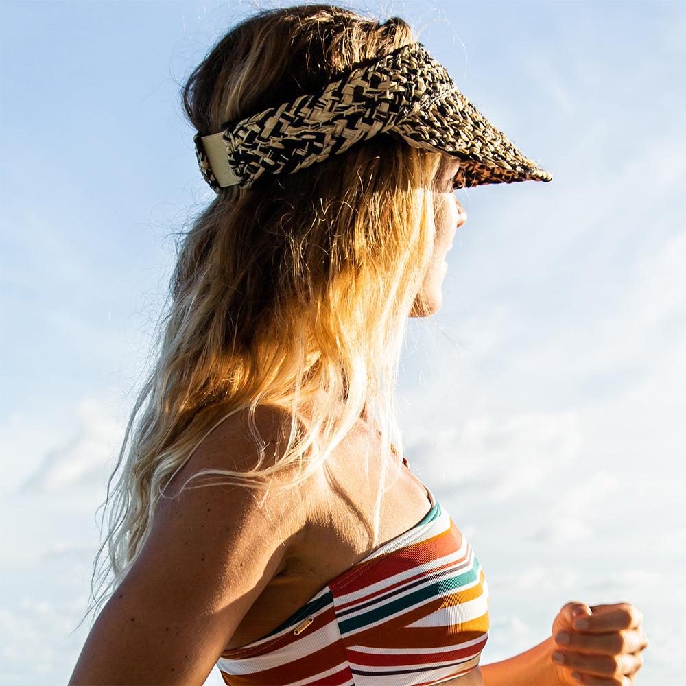 Barts Fatua Sonnenschild aus Raffia Stroh - Natur-Schwarz