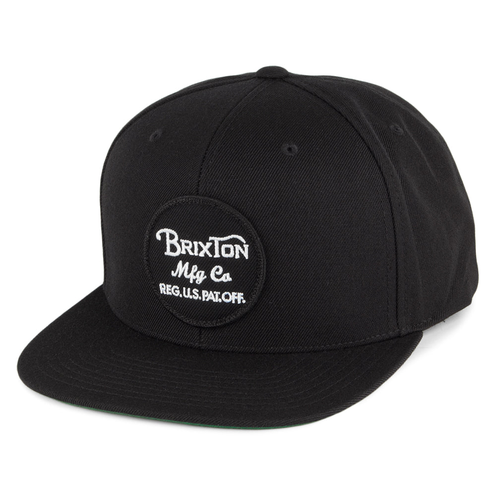 Brixton Wheeler Snapback Cap aus Baumwolle - Schwarz