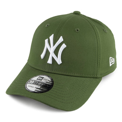 New Era 39THIRTY New York Yankees Baseball Cap - MLB League Essential II - Olivgrün-Weiß