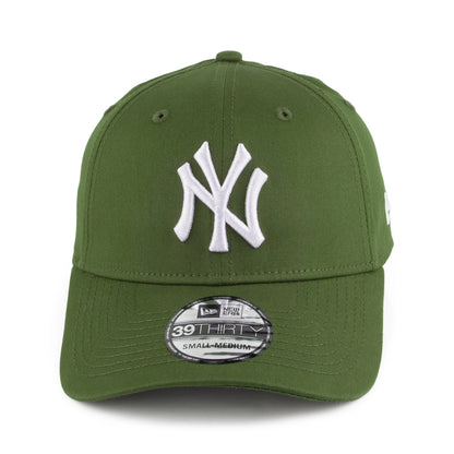 New Era 39THIRTY New York Yankees Baseball Cap - MLB League Essential II - Olivgrün-Weiß