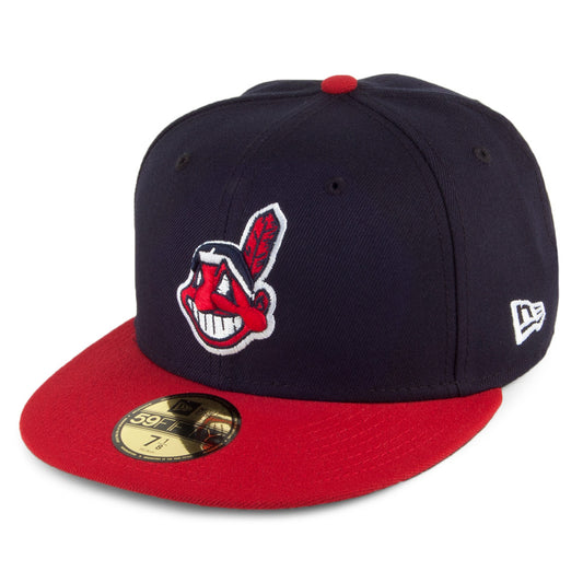 New Era 59FIFTY Cleveland Indians Cap - Classic On Field - Blau-Rot
