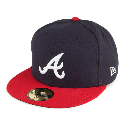 New Era 59FIFTY Atlanta Braves Baseball Cap - On Field - Away - Marineblau-Rot