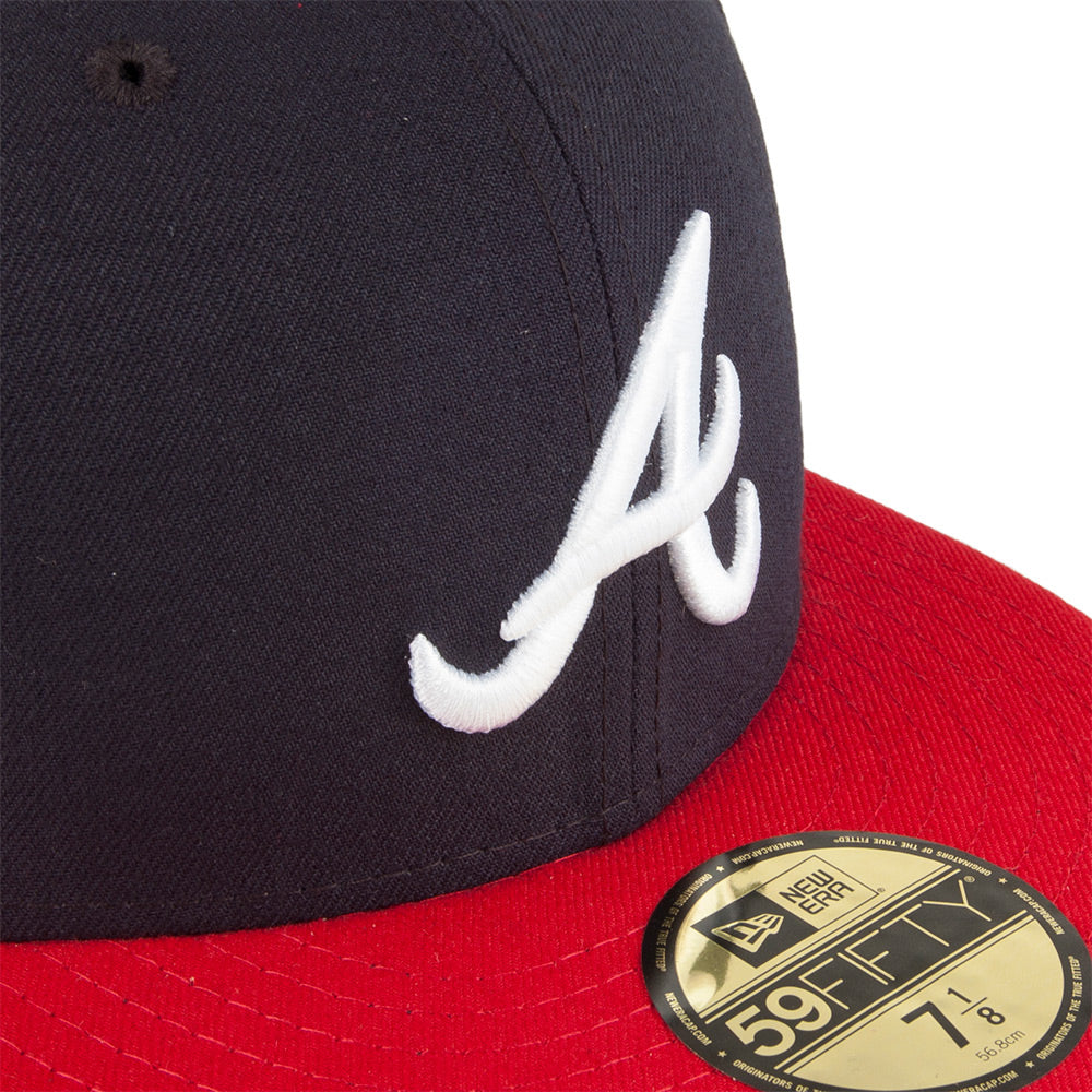 New Era 59FIFTY Atlanta Braves Baseball Cap - On Field - Away - Marineblau-Rot