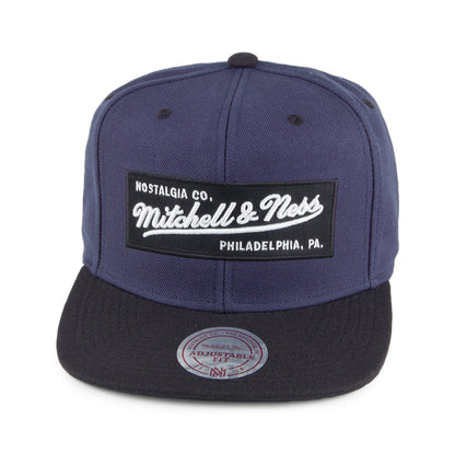 Mitchell & Ness Box Logo Snapback Cap - Marineblau-Schwarz