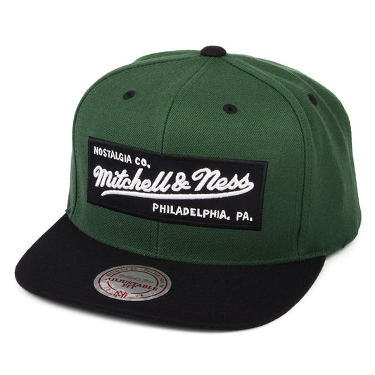 Mitchell & Ness Box Logo Snapback Cap - Olivgrün-Schwarz