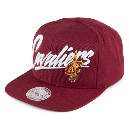 Mitchell & Ness Cleveland Cavaliers Snapback Cap - Vice Script Solid - Weinrot