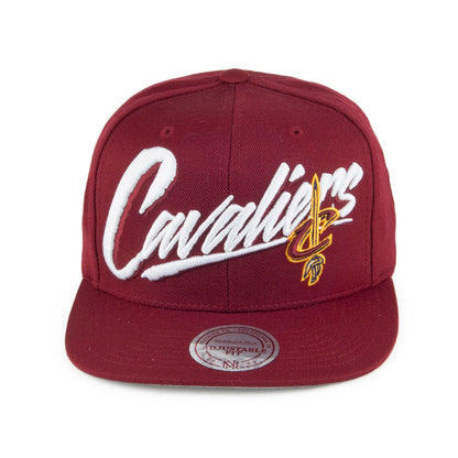 Mitchell & Ness Cleveland Cavaliers Snapback Cap - Vice Script Solid - Weinrot