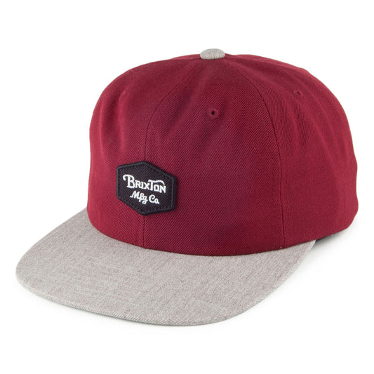 Brixton Trig Snapback Cap - Burgunderrot-Grau