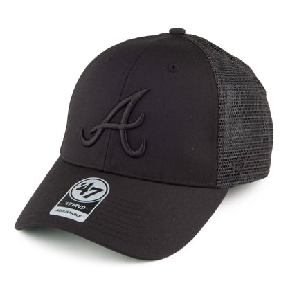 47 Brand Atlanta Braves Branson MVP Trucker Cap - Schwarz auf Schwarz