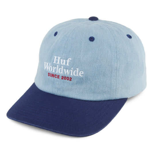 HUF Worldwide Denim 6 Paneelen Baseball Cap - Denim