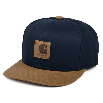 Carhartt WIP Bi-Colored Logo Snapback Cap - Marineblau-Braun