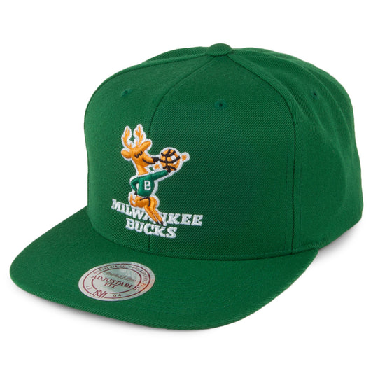 Mitchell & Ness Milwaukee Bucks II Snapback Cap - Wool Solid - Grün