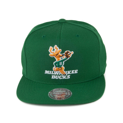 Mitchell & Ness Milwaukee Bucks II Snapback Cap - Wool Solid - Grün
