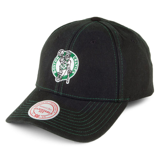 Mitchell & Ness Kontrast Baumwolle Boston Celtics Snapback Cap - Olivgrün