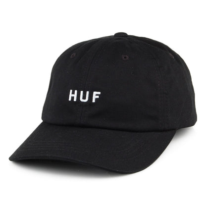 HUF Original Logo Baseball Cap mit gebogenem Visier aus Baumwolle - Schwarz