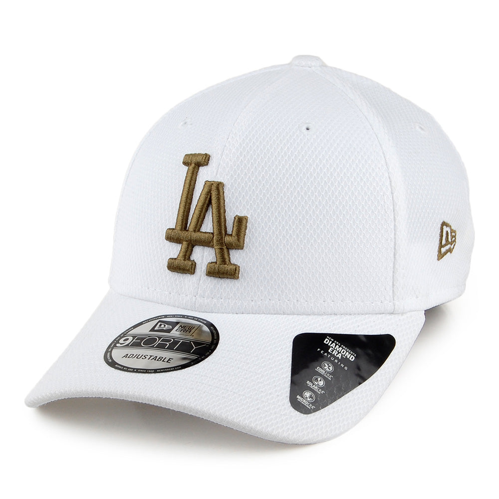 New Era 9FORTY L.A. Dodgers Baseball Cap - Diamond Era - Weiß-Olivgrün
