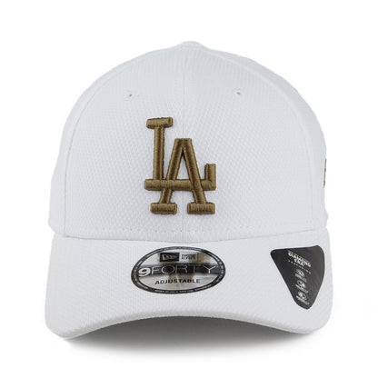 New Era 9FORTY L.A. Dodgers Baseball Cap - Diamond Era - Weiß-Olivgrün
