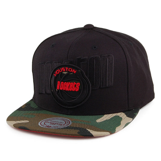 Mitchell & Ness Houston Rockets Snapback Cap - Blind - Schwarz-Tarnfarben