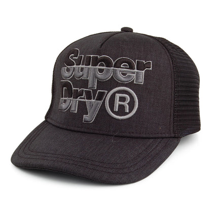 Superdry Mega Logo Trucker Cap - Schwarz
