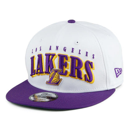 New Era 9FIFTY L.A. Lakers Snapback Cap - Retro NBA - Weiß-Lila