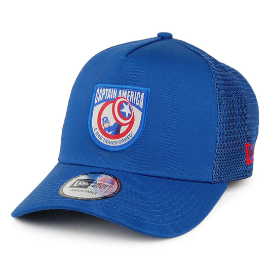 New Era A-Frame Captain America Trucker Cap - Character Patch - Blau