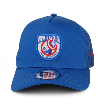 New Era A-Frame Captain America Trucker Cap - Character Patch - Blau