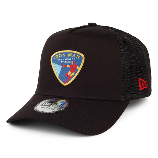 New Era A-Frame Iron Man Trucker Cap - Character Patch - Schwarz