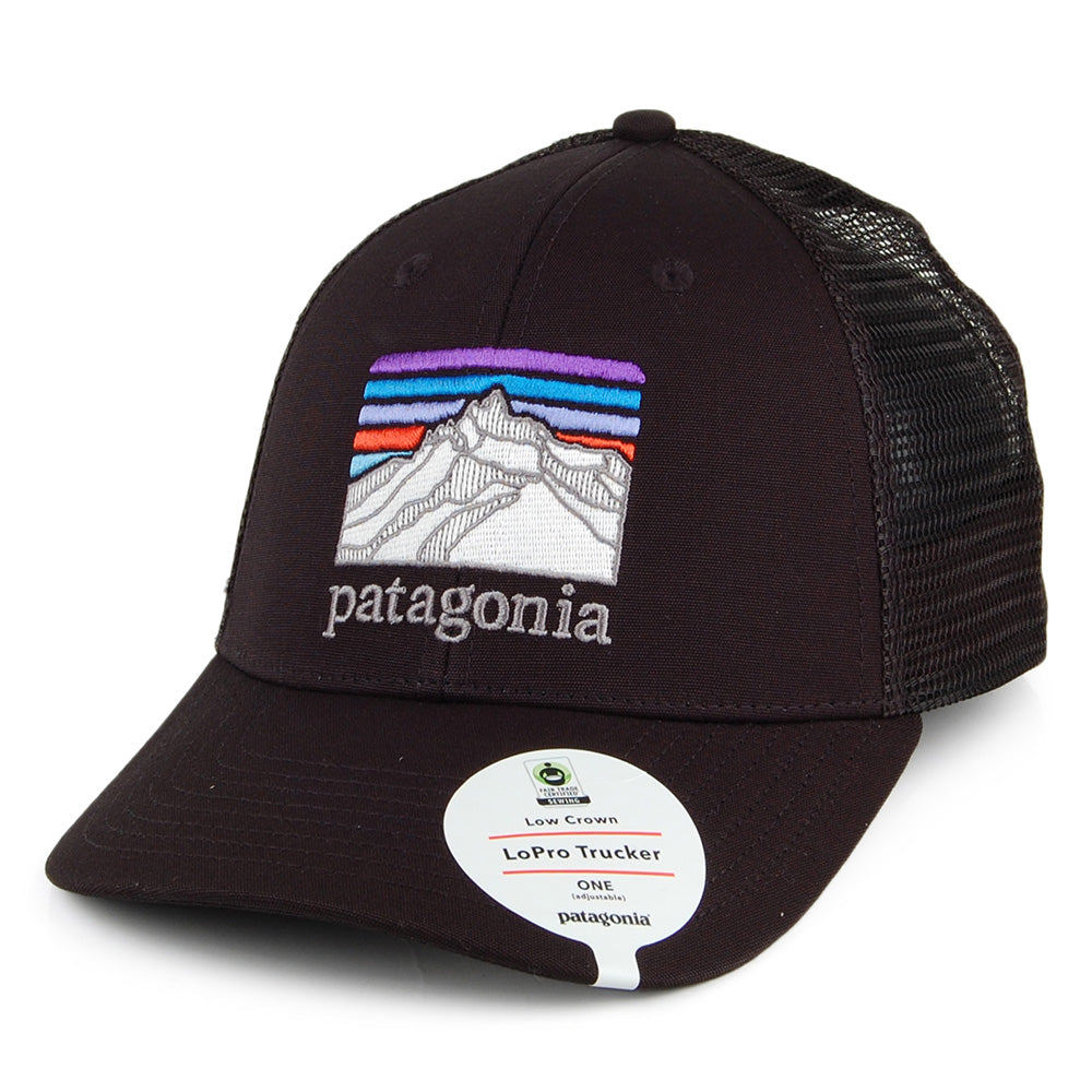 Patagonia Line Logo Ridge Trucker Cap aus Organic Cotton Canvas - Schwarz