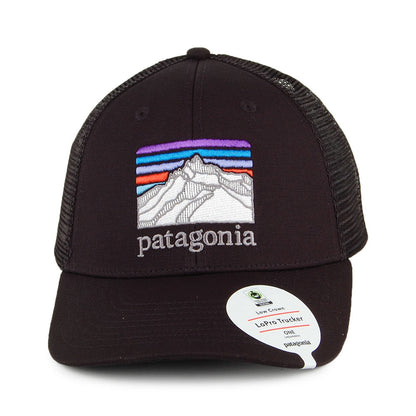 Patagonia Line Logo Ridge Trucker Cap aus Organic Cotton Canvas - Schwarz
