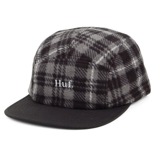 HUF Boroughs Volley Polar Fleece 5 Paneelen Cap - Schwarz-Weiß