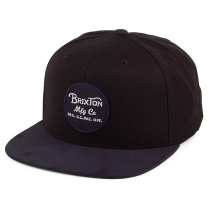 Brixton Wheeler Snapback Cap - Schwarz-Marineblau