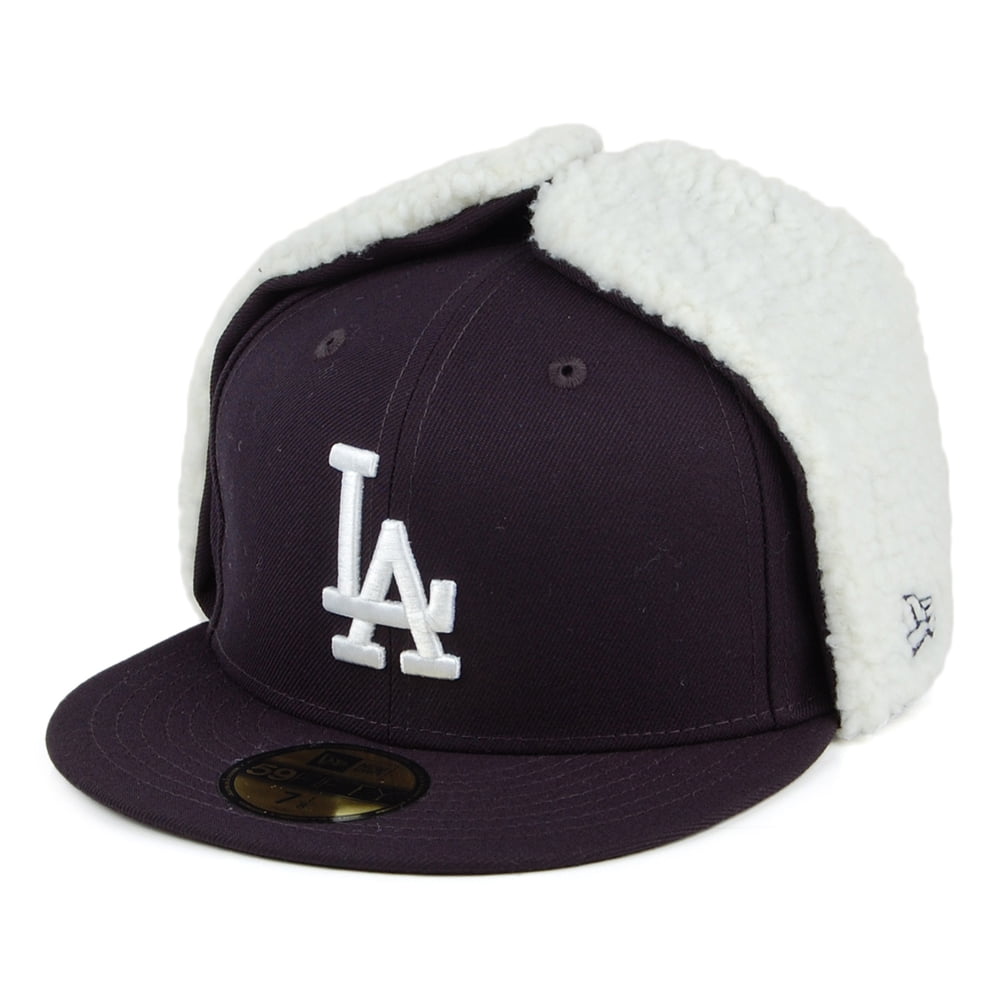New Era 59FIFTY L.A. Dodgers Baseball Cap mit Ohrenklappen - MLB Dogear - Marineblau-Weiß
