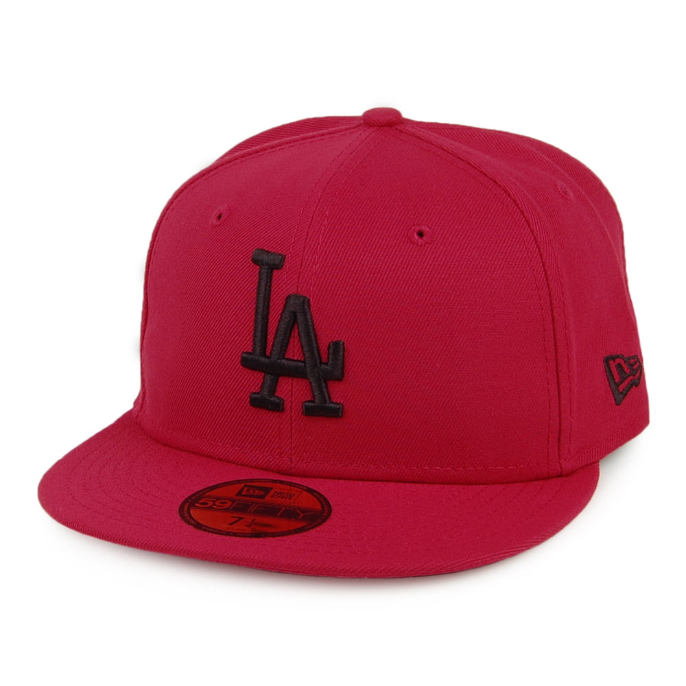 New Era 59FIFTY L.A. Dodgers Baseball Cap - MLB League Essential - Kardinalsrot-Schwarz