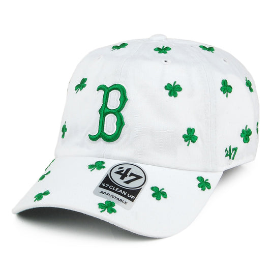 47 Brand St Patricks Clover Boston Red Sox Baseball Cap - Clean Up - Weiß-Grün