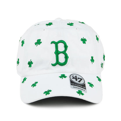 47 Brand St Patricks Clover Boston Red Sox Baseball Cap - Clean Up - Weiß-Grün