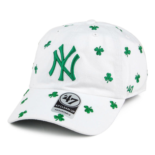 47 Brand St Patricks Clover New York Yankees Baseball Cap - Clean Up - Weiß-Grün