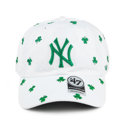 47 Brand St Patricks Clover New York Yankees Baseball Cap - Clean Up - Weiß-Grün
