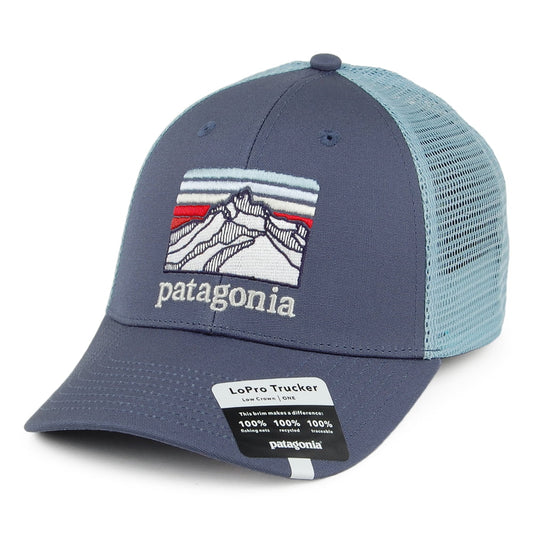 Patagonia Line Logo Ridge LoPro Trucker Cap aus Organic Cotton Canvas - Blau