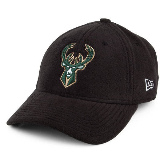 New Era 9FORTY Milwaukee Bucks Baseball Cap - NBA Polar Fleece - Schwarz