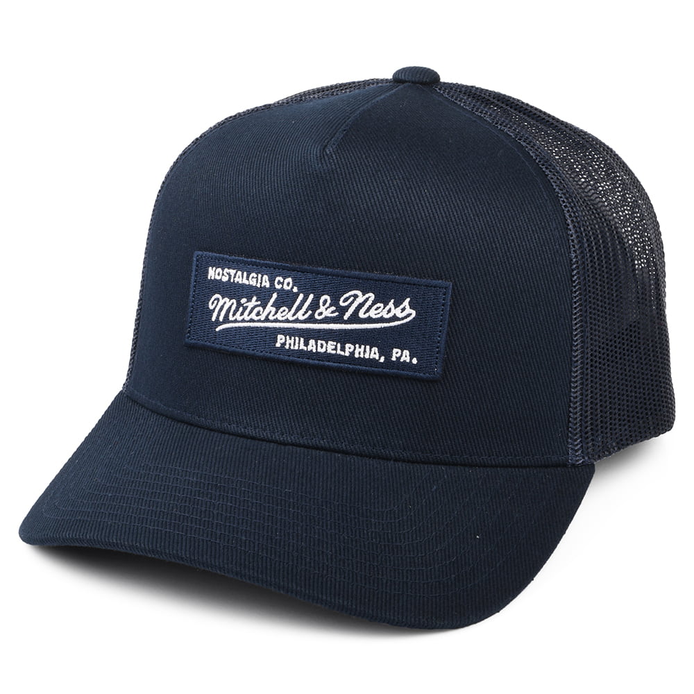 Mitchell & Ness Branded Box Logo Classic Trucker Cap - Marineblau