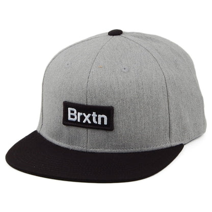 Brixton Gate III Medium Profil Snapback Cap - Grau-Schwarz