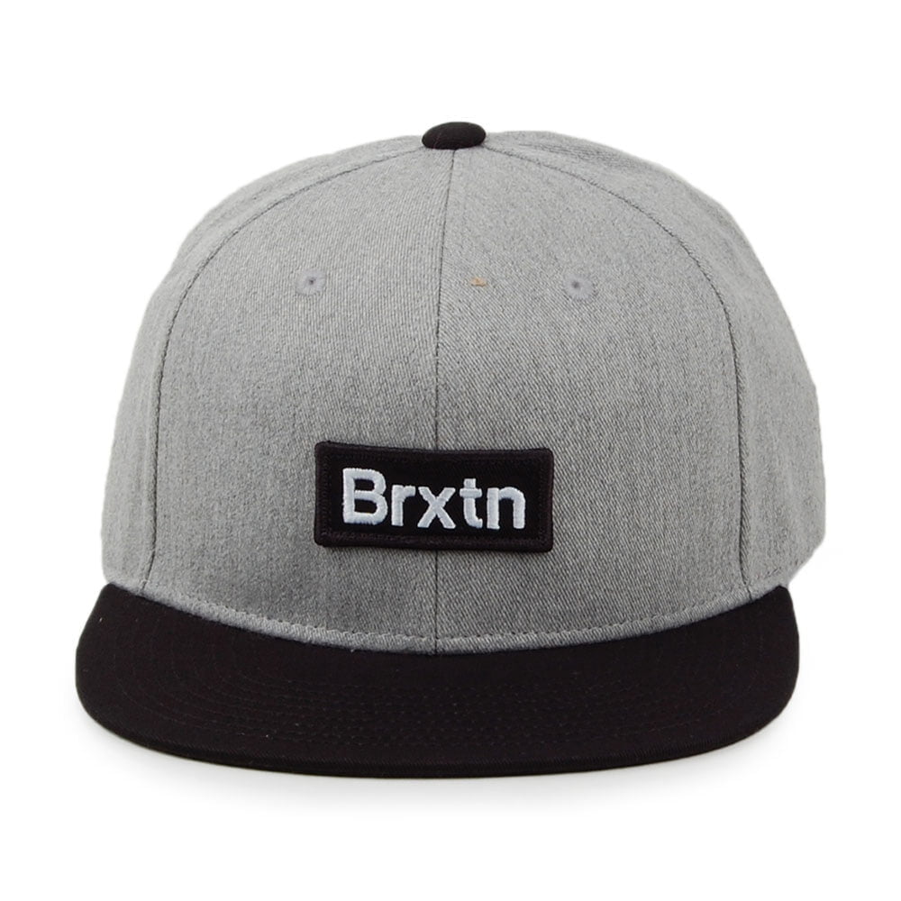 Brixton Gate III Medium Profil Snapback Cap - Grau-Schwarz