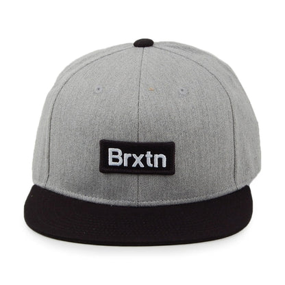 Brixton Gate III Medium Profil Snapback Cap - Grau-Schwarz